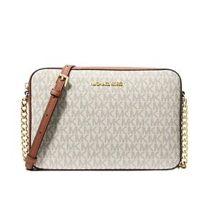Michael Kors Cream and Tan Crossbody Bag